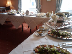 image of meal at Corse Lawn hotel Tewkesbury