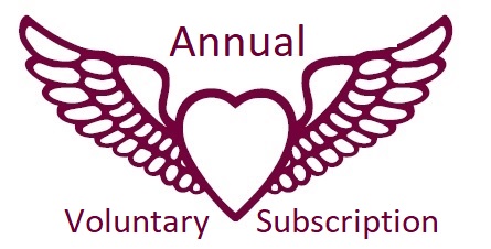 Image of Hearts and Wings with Annual Voluntary Subscription written above