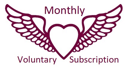 Image of Hearts and Wings with Monthly Voluntary Subscription written above