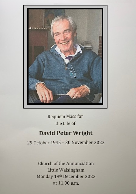 Image of David Wright Order of Service