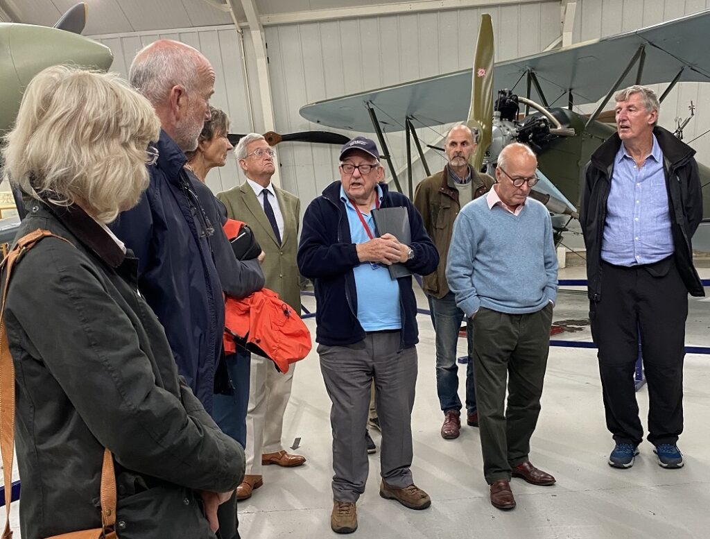 Image of OHs being shown an aircraft at Shuttleworth