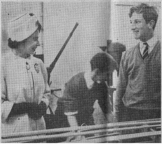 Queen visiting a Haileybury woodwork class in 1962