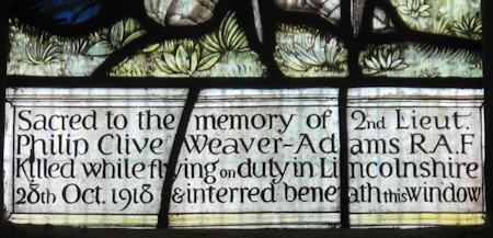 Memorial Window to Philip Weaver-Adams