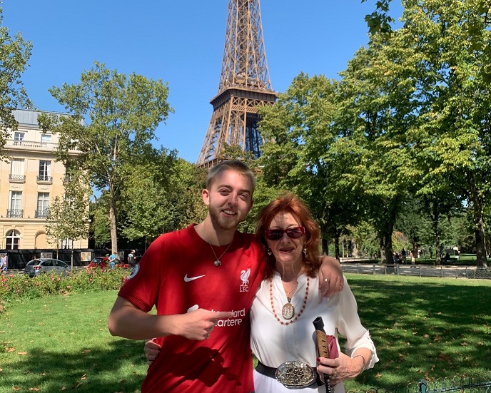 Harry Flint Cahan in Paris with his grandmother